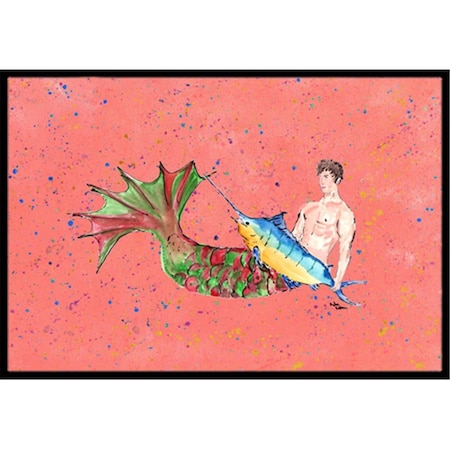 Carolines Treasures Merman Indoor Or Outdoor Mat - 18 x 27 in. 8348-MAT